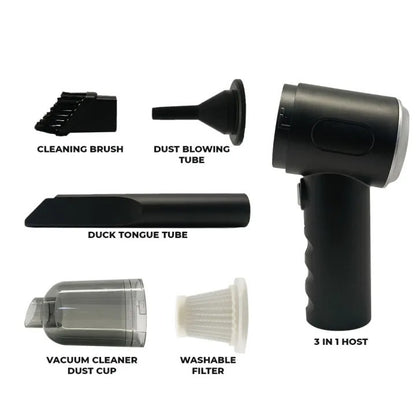 3-in-1 Rechargeable Vacuum Cleaner AS-228 – Powerful Suction for Car, Home, Office & Quick Cleaning
